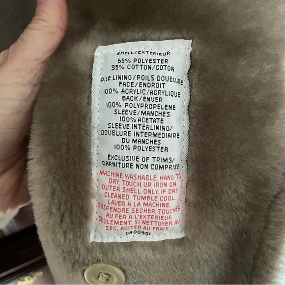 London Fog faux-fur lined tan vintage trench coat in size 10 M - Picture 6 of 11